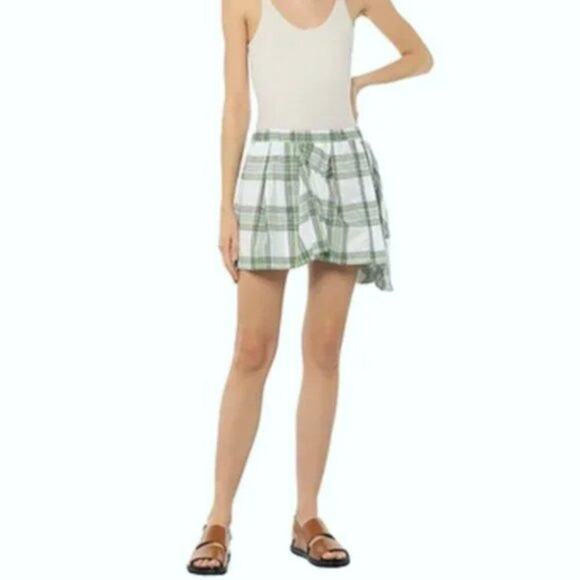 N21 tartan Mini skirt green and white size 8 - Picture 3 of 5